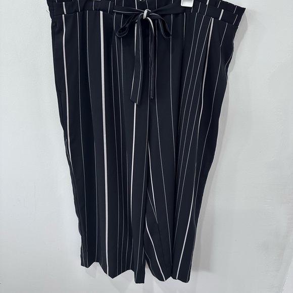 Worthington Black and White Striped Wide Leg Elastic Pants XL - Picture 1 of 6
